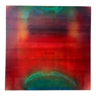 Monumental Red Abstract Painting, Acrylic on Canvas, Signed, 1969 For Sale
