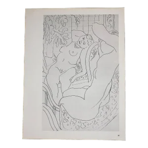 Vintage Mid 20th Century Modernist Henri Matisse Abstract Female Nude Lithograph