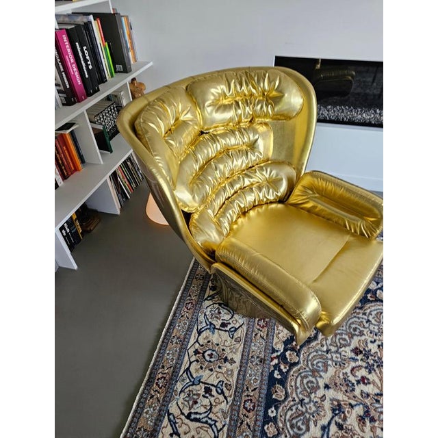 Joe Colombo Limited Edition Golden No. 1920 Elda Chair by Joe Colombo for Longhi, Italy For Sale - Image 4 of 10
