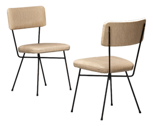 Italian Desk Chairs with Iron Frames, 1950s, Set of 2