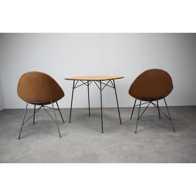 Gold Mid-Century Modern Italian Coffee Table and Chairs, 1960s, Set of 3 For Sale - Image 8 of 17
