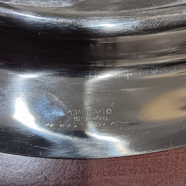 Mid 20th Century Vintage Yamazaki Stainless Steel Serving Tray 18/8, Relish Party Trays For Sale - Image 5 of 11