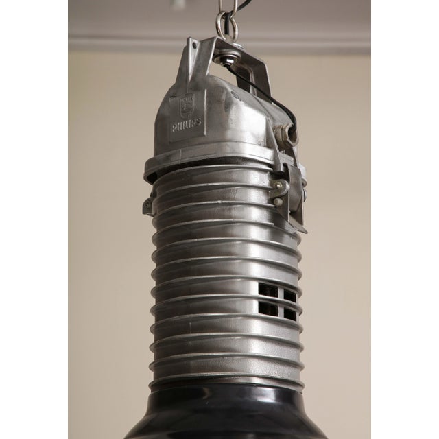 1920s Midcentury Black & White Ceiling Light With Original Enamel, C. 1920 For Sale - Image 5 of 13