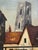 Mid 20th Century T. Silver Vintage European Village Oil Painting, Signed For Sale - Image 5 of 12