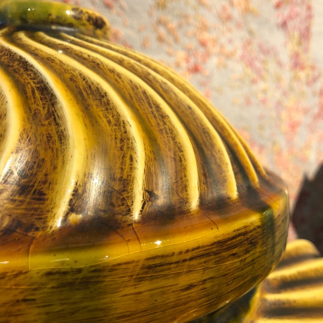 1990s Italian Hand Painted Ceramic Urn - Table Top For Sale - Image 9 of 12