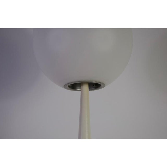 Vintage Italian Table Lamp in White Metal and Opal Glass, 1960s For Sale - Image 13 of 15