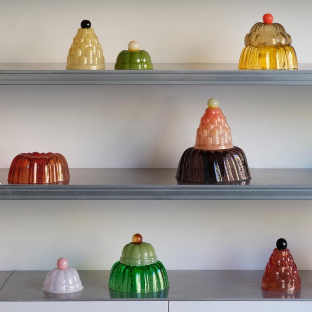 Jello by studio berg: hand-blown glass cloches in the shape of historic jelly and pudding moulds. In germany, glassmaker...