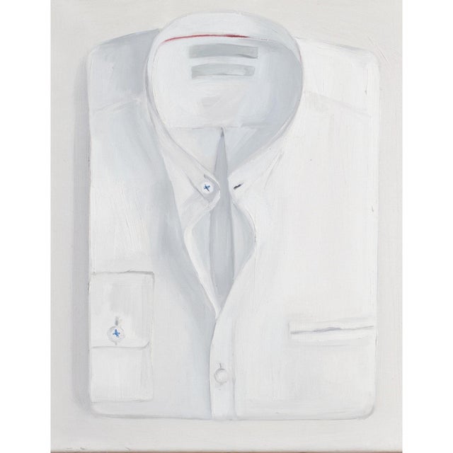 Justyna Kuklo, Folded White Shirt 2, 2018, Oil Painting on Canvas, Framed For Sale - Image 3 of 6