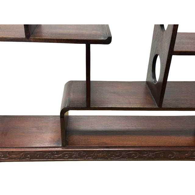 Chinese Brown Stain Wood Rectangular Table Top Display Stand For Sale In San Francisco - Image 6 of 6