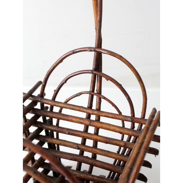 Vintage Twig Basket For Sale - Image 11 of 14