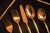 1980s Vintage Stanley Roberts Gold Bamboo Flatware Service for 8 With Serving Spoons - 42 Pieces For Sale - Image 5 of 12