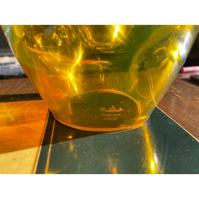 Yellow Rare Rosenthal Studio Line Germany Art Glass Amber Base and Clear Vase For Sale - Image 8 of 8