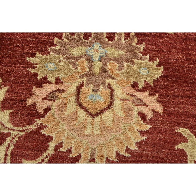 Ziegler Rug 8'11'' X 11'9'' Red Wool Traditional Hand-Knotted Oriental Carpet For Sale - Image 4 of 15