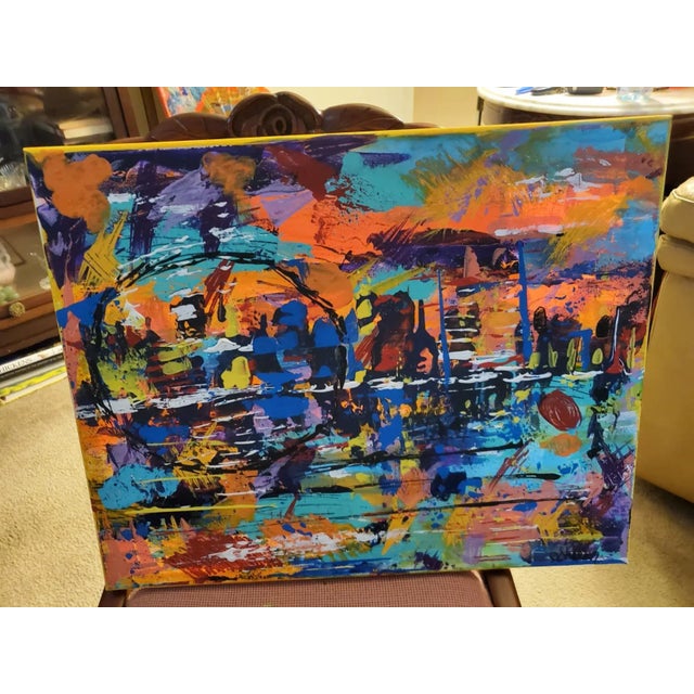 Abstract Expressionism "The World Inside Your City" Contemporary Abstract Expressionist Acrylic Painting For Sale - Image 3 of 6