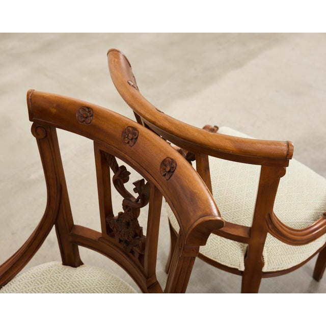 Pair of Napoleonic Empire Style Gondola Chairs With Dolphins For Sale - Image 16 of 18