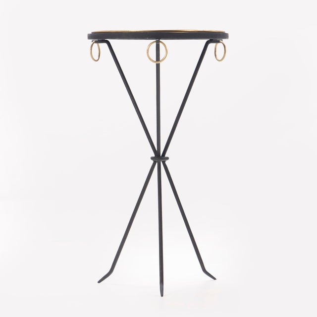 Early 21st Century A Pair of Gueridon Style Iron & Bronze Drinks Tables, in the Manner of Jean-Michel Frank. Contemporary. For Sale - Image 5 of 5