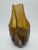 Mid-Century Modern Mid Century Murano Amber Art Glass Aventurine Gold Flecks Vase Basket Handled For Sale - Image 3 of 11