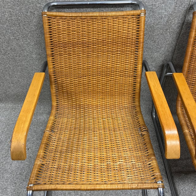 1990s Pair of Chairs in the Manner of Marcel Breuer For Sale - Image 4 of 12