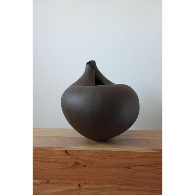 Black Blossom V Sculptural Ceramic Vase by Audrey Vo Van For Sale - Image 8 of 13