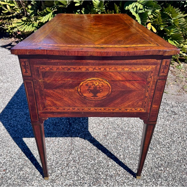 18th Century Italian Neoclassical Inlaid Writing Desk For Sale - Image 11 of 16