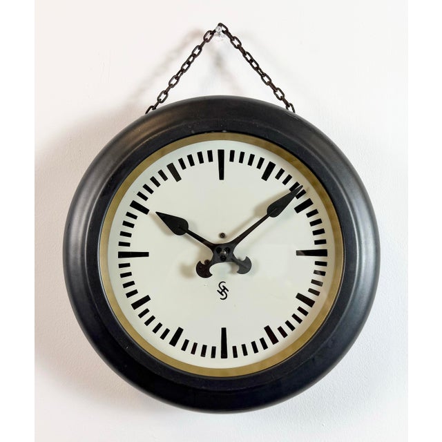 Metal Vintage Industrial Factory Wall Clock from Siemens, 1930s For Sale - Image 7 of 17