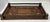 Folk Art Tray with intricately designed game board motif and a wood rail capped with round inlay in contrasting color....