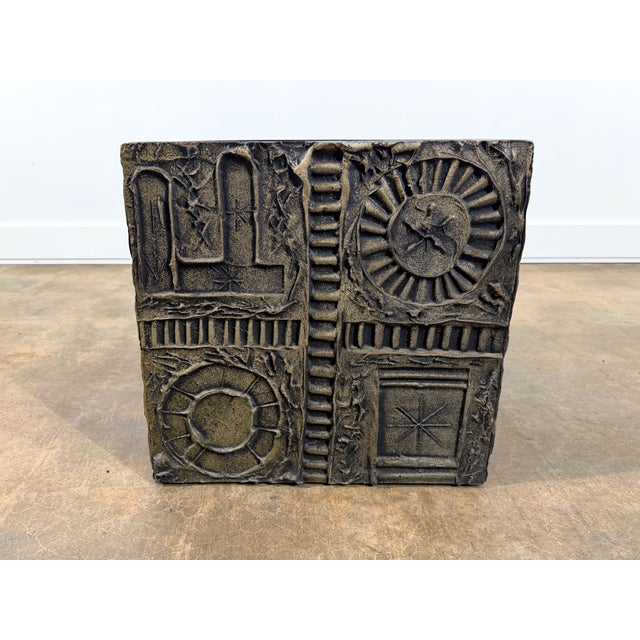 Adrian Pearsall Brutalist Cube Side Table, Resin & Wood, 1970s Design For Sale In Oklahoma City - Image 6 of 9