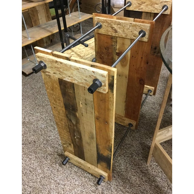 Industrial Style 3-Shelf Pallet Wood Adjustable Bookcase For Sale - Image 12 of 13