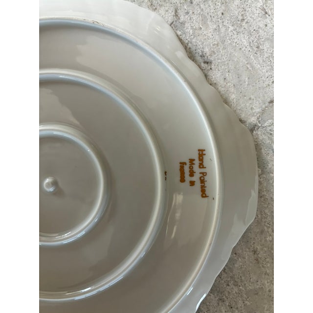 French Provincial Vintage Bone China Lunch Plates With Matching Cups For Sale - Image 3 of 3