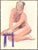 1970s female nude marker and watercolor painting by Pennsylvania artist John Reilly (1942-2021). Estate stamp verso, 10.5...