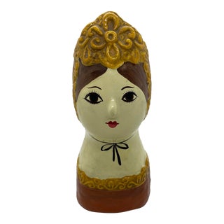 Mid 20th Century Gemma Taccogna Lady's Head Bank For Sale