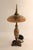 Vintage Art Nouveau Blown Glass Lamp w/ Heavy Brass Base, Caramel Slag, Houze? This lamp is gorgeous and works...