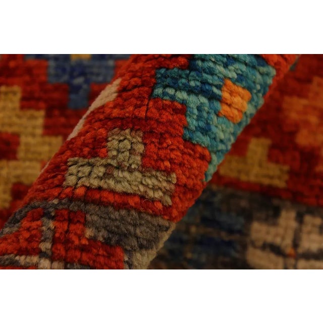 1990s 1990s Rustic 1990s Southwestern Orange/Gray Wool Rug - 4'11 X 6'6 For Sale - Image 5 of 8