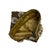 A richly embellished vintage evening clutch handcrafted in India, featuring dense metallic gold-tone beadwork accented...