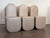 Set of six leather chairs in great condition by Cuff Studio. Almond color leather. Great condition, minor scuffs. Price is...