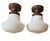 Metal Mid 20th Century Pair of Mid Century Milk Glass Flushmount Ceiling Lights For Sale - Image 7 of 7