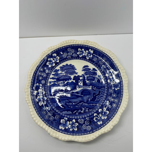 Antique Copeland Spode's "Tower" Blue & White Transferware Plates - Set of 3 For Sale - Image 9 of 12