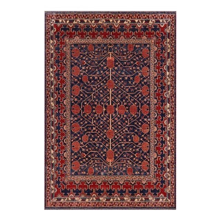 Bohemian Super Kazak Blue/Red Wool Rug - 7'0'' X 7'8'' For Sale