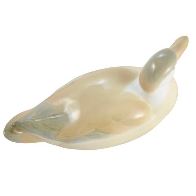 Tan Porcelain Duck Figurine For Sale - Image 8 of 9