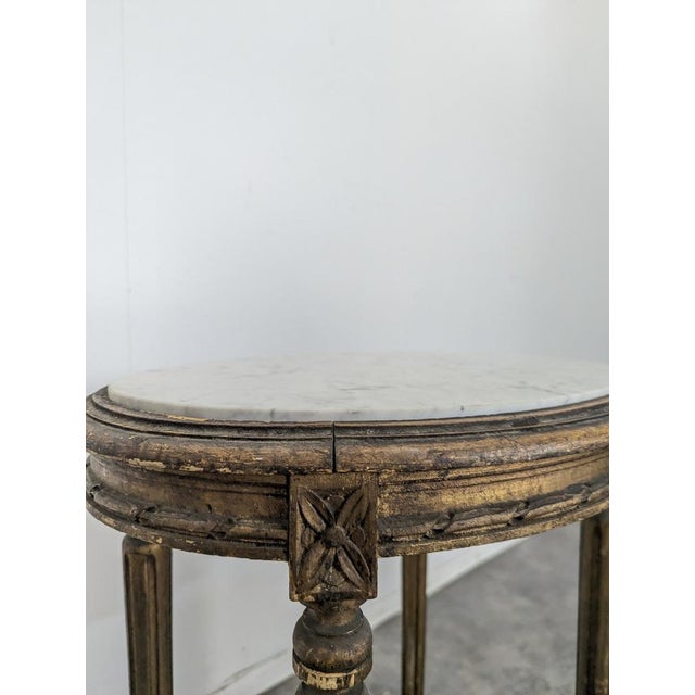Louis XVI Giltwood Pedestal Table For Sale - Image 4 of 7