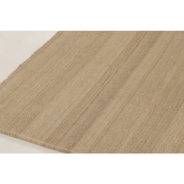 Rug & Kilim's Textural Beige Rez Kilim Flatweave With Linear Design For Sale In New York - Image 6 of 11