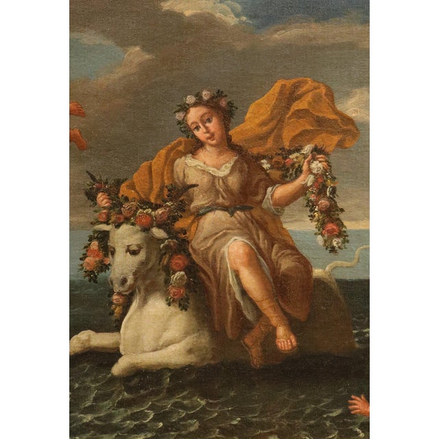 Circle of Paolo de Matteis, Abduction of Europa, 1730, Oil on Canvas For Sale - Image 9 of 15