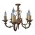 1990s French Empire Style 6 Arm Solid Brass Chandelier For Sale