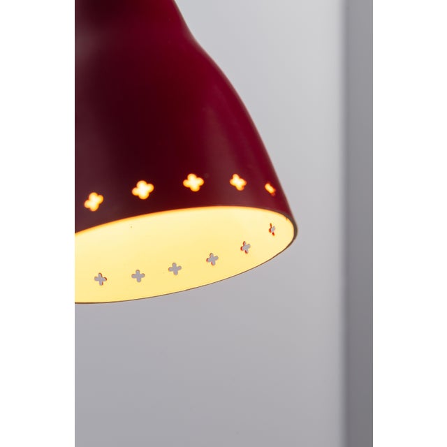 Brass Wall Lamp with Perforated Metal Shade, Sweden, 1950s For Sale - Image 11 of 15