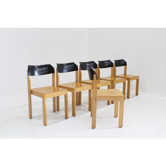 1970s Vintage Stackable Dining Chairs, 1970s, Set of 6 For Sale - Image 5 of 11
