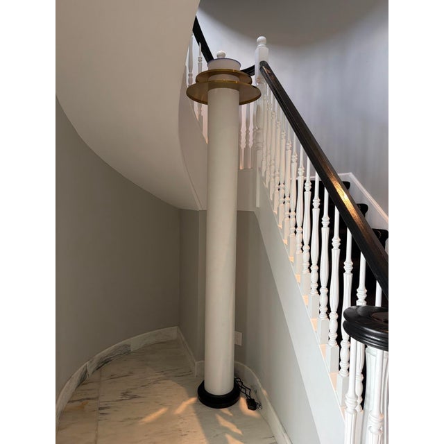 White Brian Donovan for Donovan Lighting “Junkers” Illuminated Column Floor Lamp For Sale - Image 8 of 11
