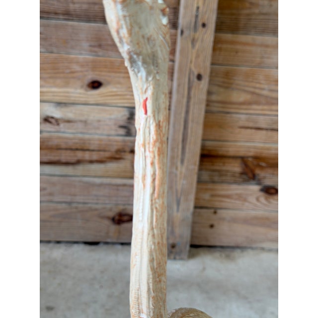 1980s Vintage Carved Wood Crane Coastal Bird Floor Sculpture For Sale - Image 5 of 12