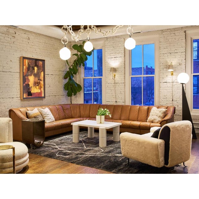 Modular Vintage Danish Cognac Leather tufted Sofa. Excellant condition. 3 pieces. Can also be used to make one long...