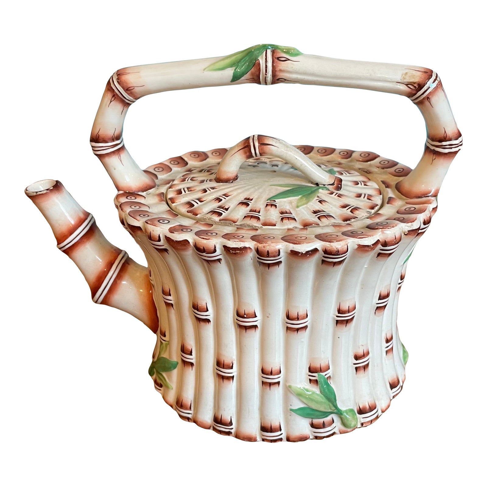 18th Century Wedgewood Encaustic Bamboo Tea Pot Chairish