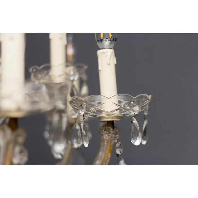 Thirteen-Light Crystal Chandelier in the Style of Maria Theresa, 1950s For Sale - Image 9 of 18